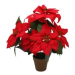 Művirág mikulásvirág piros, 38 cm, arany kaspóban