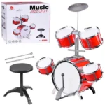 5 dobos gyerek dobfelszerelés cintánnyal, pedállal és székkel