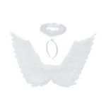 Fehér angyalszárny és glória szett, jelmezhez 46×48 cm