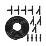 Szélvédőmosó javítókészlet 2 m PVC csővel, 4/5 mm, T és Y idomok, fekete