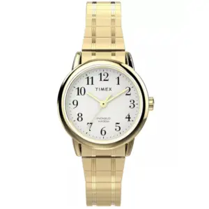 Timex Easy Reader női karóra arany színű acél szíjjal, fehér számlappal