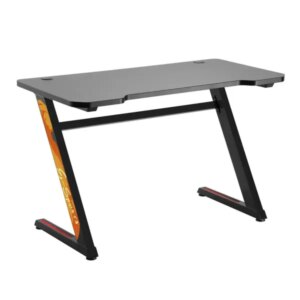 Fekete gamer íróasztal 120x60 cm, 50 kg, kábelrendezővel