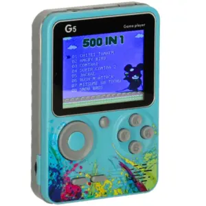 Kék hordozható retro játékkonzol 500 játékkal, 3 hüvelykes LCD-kijelzővel