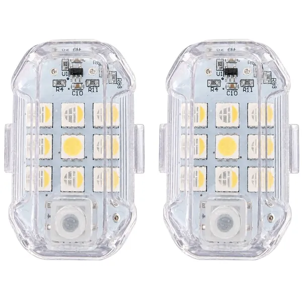 7 színű LED stroboszkóp lámpa, 2 db, távirányítóval, USB-C töltéssel