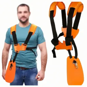 Állítható, párnázott fűkaszaheveder csípővédővel, 50–85 cm