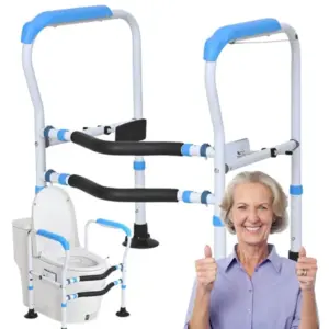 Állítható WC-kapaszkodó időseknek, 60–70 cm, tapadókorongos lábakkal