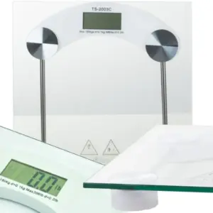 Digitális fürdőszobai mérleg, 180 kg, átlátszó edzett üveg, LCD-kijelző