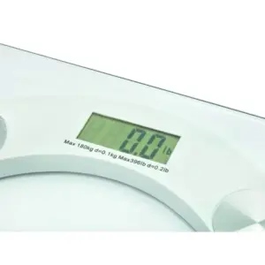 Digitális fürdőszobai mérleg, 180 kg, átlátszó edzett üveg, LCD-kijelző
