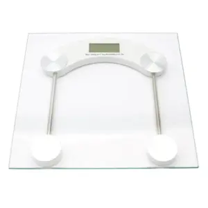 Digitális fürdőszobai mérleg, 180 kg, átlátszó edzett üveg, LCD-kijelző