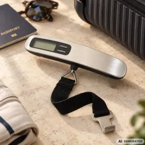 Digitális kézi poggyászmérleg LCD-kijelzővel, 50 kg, ezüst-fekete