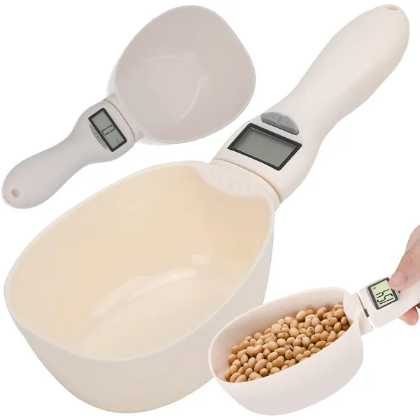 Digitális konyhai kanálmérleg LCD-kijelzővel, 800 g, 0,1 g, krémszínű
