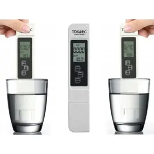Digitális TDS/EC vízminőségmérő hőmérővel, 0–9999 ppm