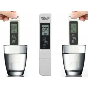 Digitális TDS/EC vízminőségmérő hőmérővel, 0–9999 ppm