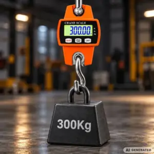 Elektronikus ipari függőmérleg 300 kg, háttérvilágításos LCD-kijelzővel