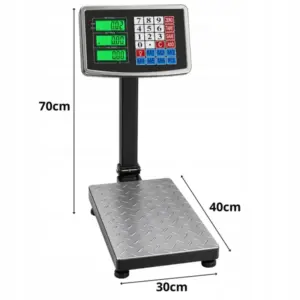 Elektronikus platformmérleg 200 kg, tára funkcióval, 40 × 30 cm
