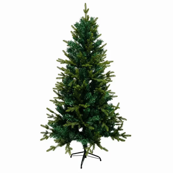 Élethű zöld lucfenyő műfenyő, 220 cm, 1200 ág, PE, fém talppal
