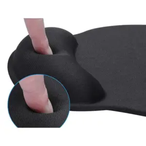 Ergonomikus egérpad zselés csuklótámasszal, fekete, 19 × 23 cm