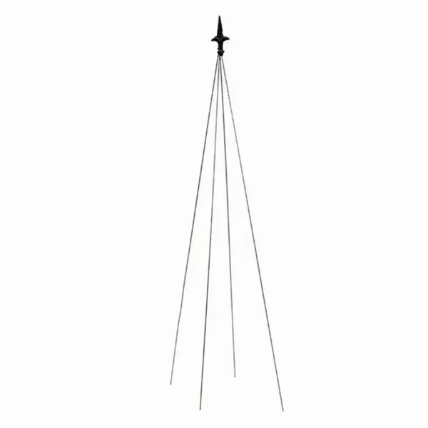 Fekete acél növénytámasz futónövényekhez, 150 cm