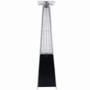 Gázüzemű teraszfűtő 13 kW, 227 cm, fekete, védőhuzattal