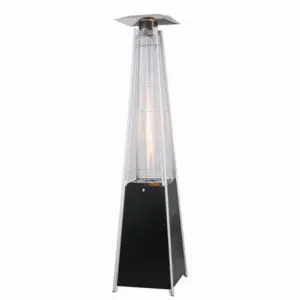 Gázüzemű teraszfűtő 13 kW, 227 cm, fekete, védőhuzattal
