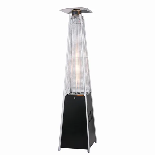 Gázüzemű teraszfűtő 13 kW, 227 cm, fekete, védőhuzattal