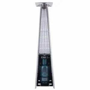 Gázüzemű teraszfűtő 13 kW, 227 cm, fekete, védőhuzattal