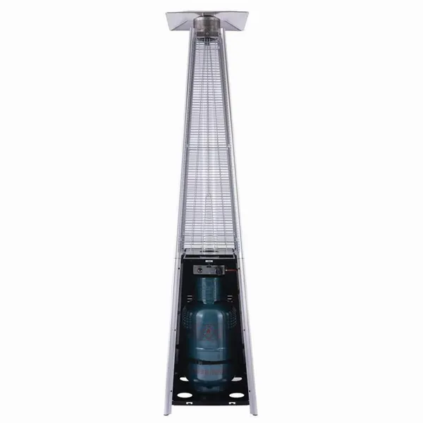 Gázüzemű teraszfűtő 13 kW, 227 cm, fekete, védőhuzattal