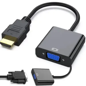 HDMI–VGA (D-sub) átalakító adapter, 1080p, fekete
