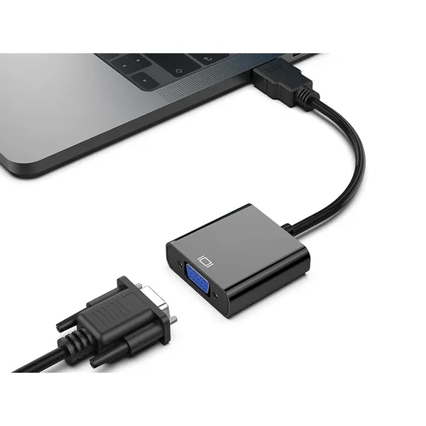 HDMI–VGA (D-sub) átalakító adapter, 1080p, fekete