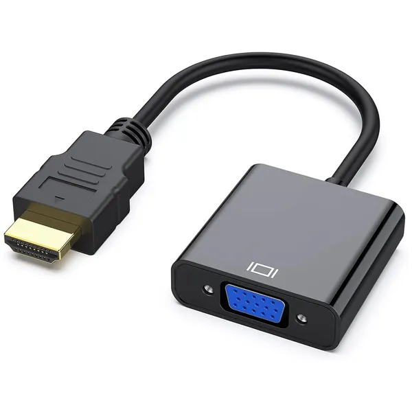 HDMI–VGA (D-sub) átalakító adapter, 1080p, fekete