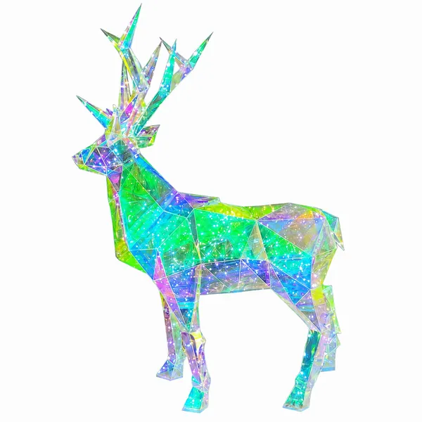 Holografikus LED rénszarvas, 90 cm, hideg fehér, kültéri karácsonyi dekoráció