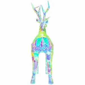 Holografikus LED rénszarvas, 90 cm, hideg fehér, kültéri karácsonyi dekoráció