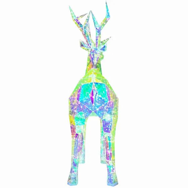 Holografikus LED rénszarvas, 90 cm, hideg fehér, kültéri karácsonyi dekoráció