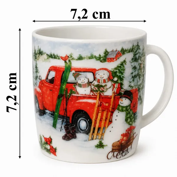 Karácsonyi bögre 200 ml, mikulásos, hóemberes és karácsonyfás mintával