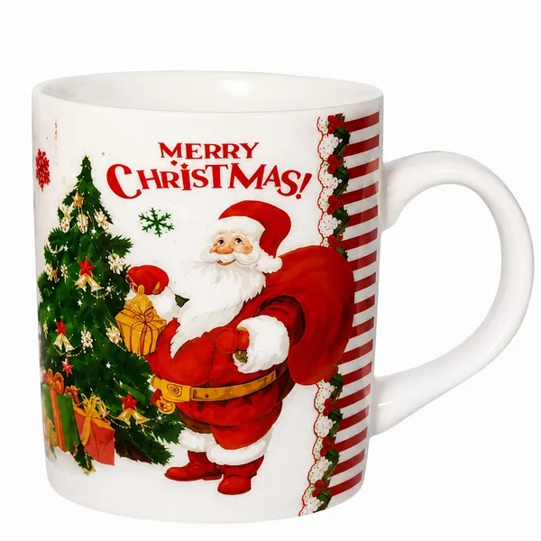 Karácsonyi bögreszett kanállal és plüssmackóval, 200 ml, díszdobozban