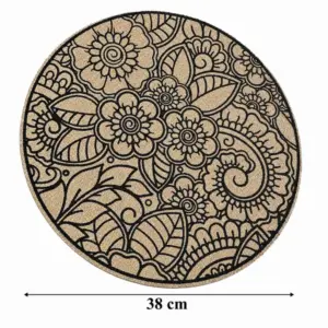 Kerek, fonott hatású tányéralátét, 38 cm, bohém stílus, 1 db