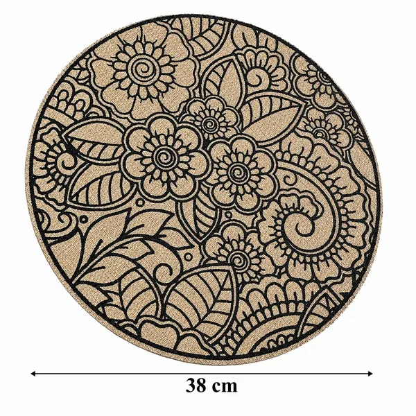 Kerek, fonott hatású tányéralátét, 38 cm, bohém stílus, 1 db