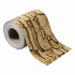 Kőmintás PVC kerítéstakaró szalag, 19 cm × 35 m, UV-álló, 20 kapoccsal