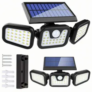 Kültéri napelemes lámpa 74 LED-del, mozgás- és alkonyérzékelővel, 800 lm