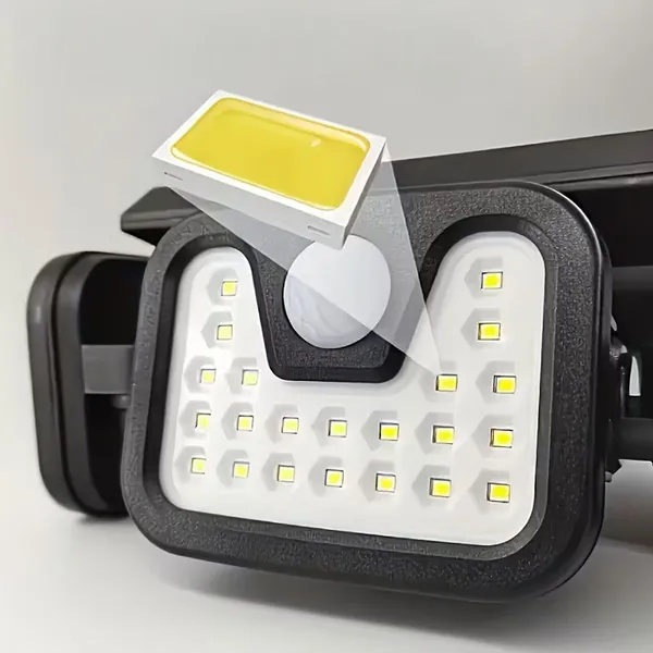 Kültéri napelemes lámpa 74 LED-del, mozgás- és alkonyérzékelővel, 800 lm