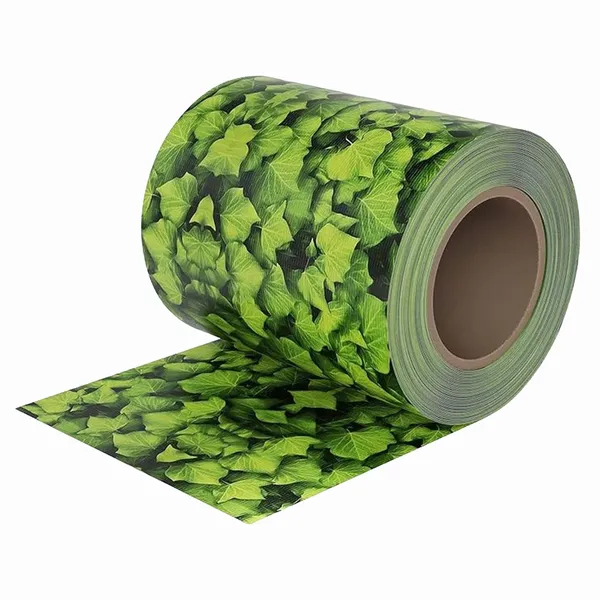 Levélmintás PVC kerítéstakaró szalag, 19 cm × 35 m, UV-álló