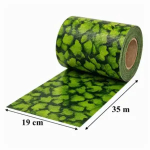 Levélmintás PVC kerítéstakaró szalag, 19 cm × 35 m, UV-álló