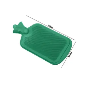 Melegvizes palack, 2 literes, zöld, 34 × 19 cm
