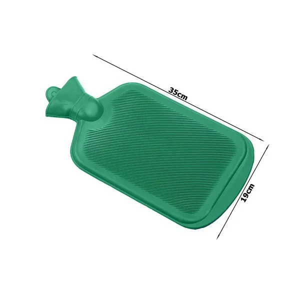 Melegvizes palack, 2 literes, zöld, 34 × 19 cm