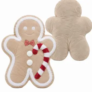 Mézeskalácsfigura alakú karácsonyi díszpárna, 40 cm