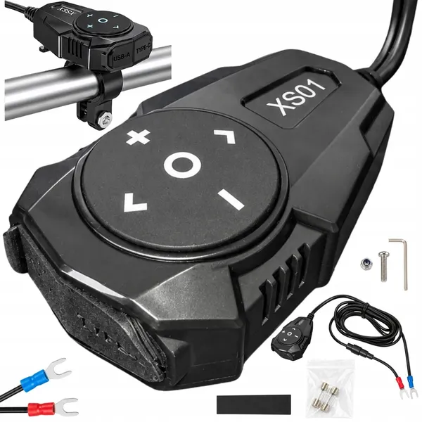 Motoros kormánytöltő, 54 W, USB-A és USB-C, Bluetooth-vezérléssel