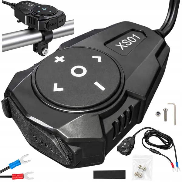 Motoros kormánytöltő, 54 W, USB-A és USB-C, Bluetooth-vezérléssel