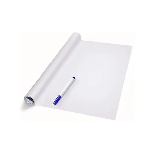 Öntapadó, szárazon törölhető táblafólia 200 × 45 cm, kék filccel