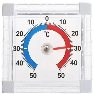 Öntapadós kültéri analóg ablakhőmérő, −50–+50 °C, 7,5 × 7,5 cm