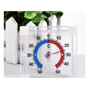 Öntapadós kültéri analóg ablakhőmérő, −50–+50 °C, 7,5 × 7,5 cm